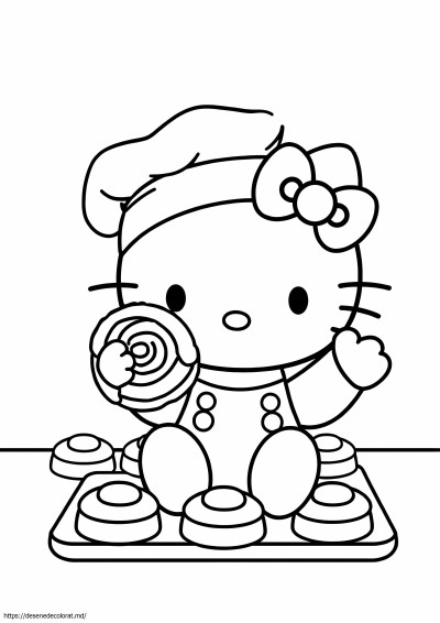 Rulada de scorțișoară hello kitty