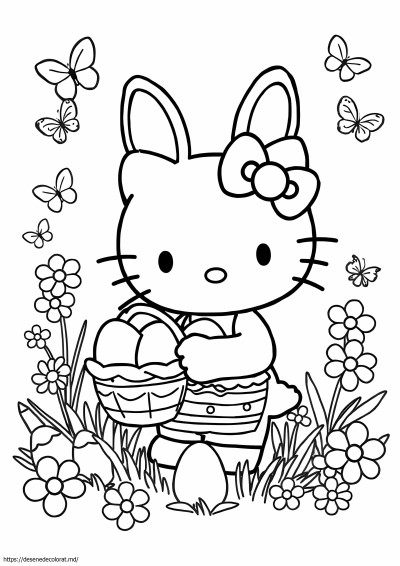 Hello kitty iepurașul de Paște