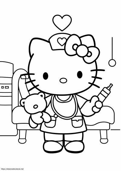 Hello kitty asistentă