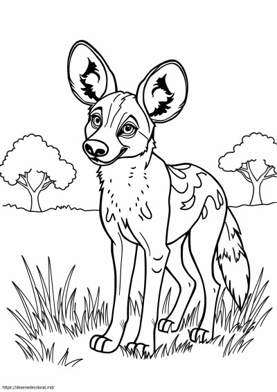 Câine sălbatic african realist