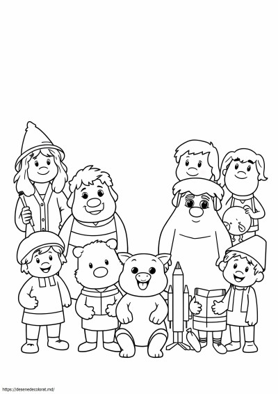 Desene de colorat personaje de carte