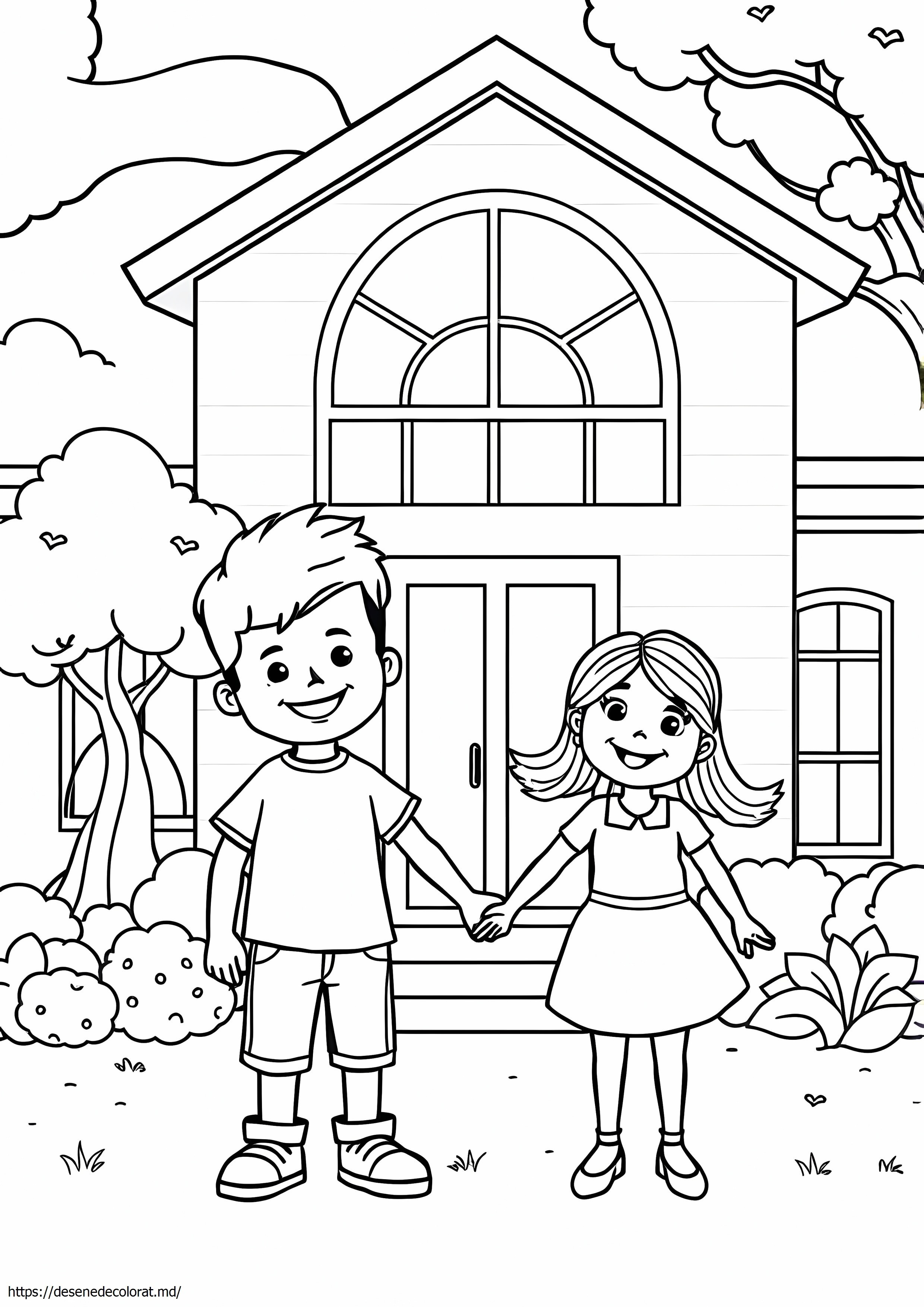 Băiat și fată din desene animate