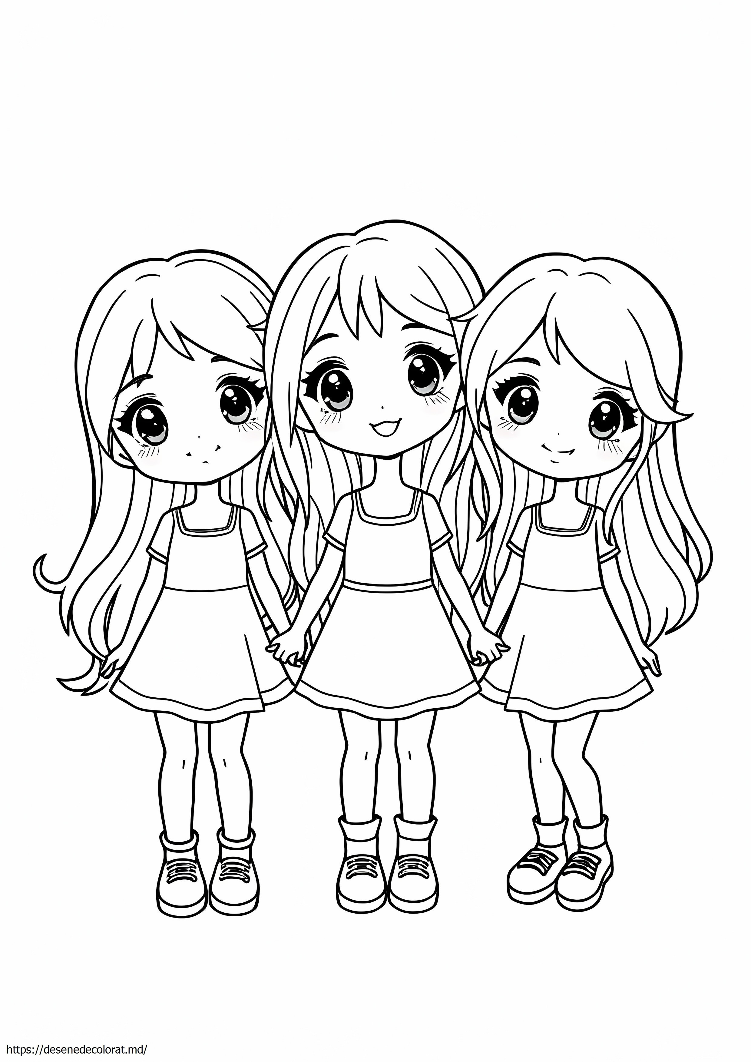 3 fete chibi
