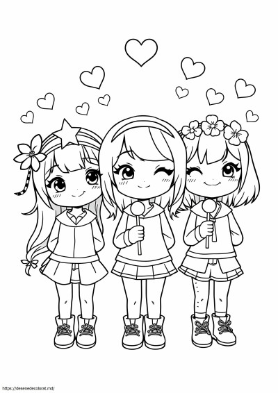 3 fete extrem cool chibi