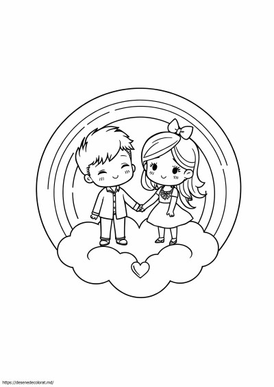 Cuplu chibi drăguț