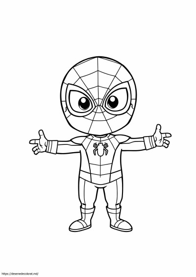 Desen ușor chibi cute spiderman