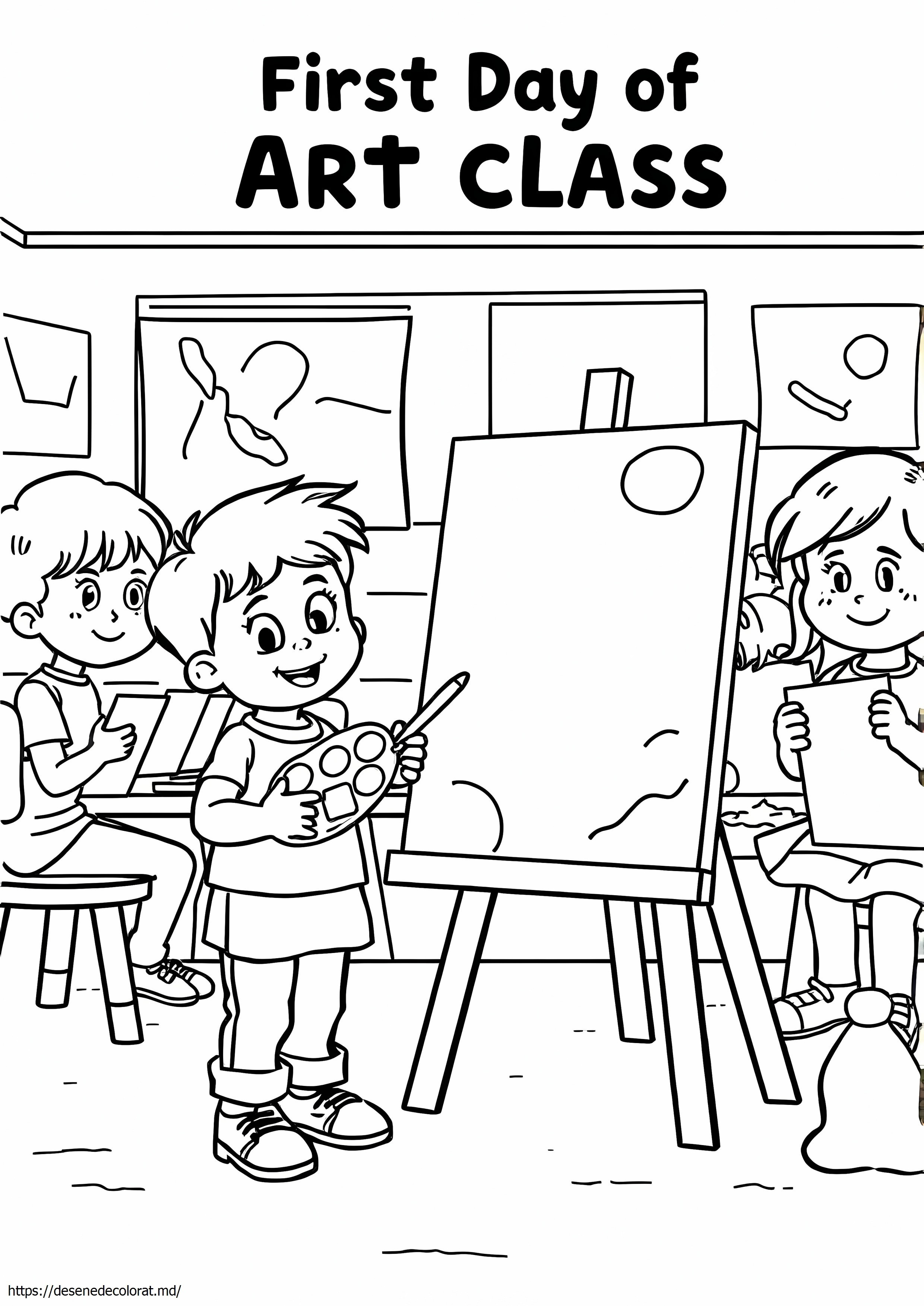 Prima zi de curs de artă