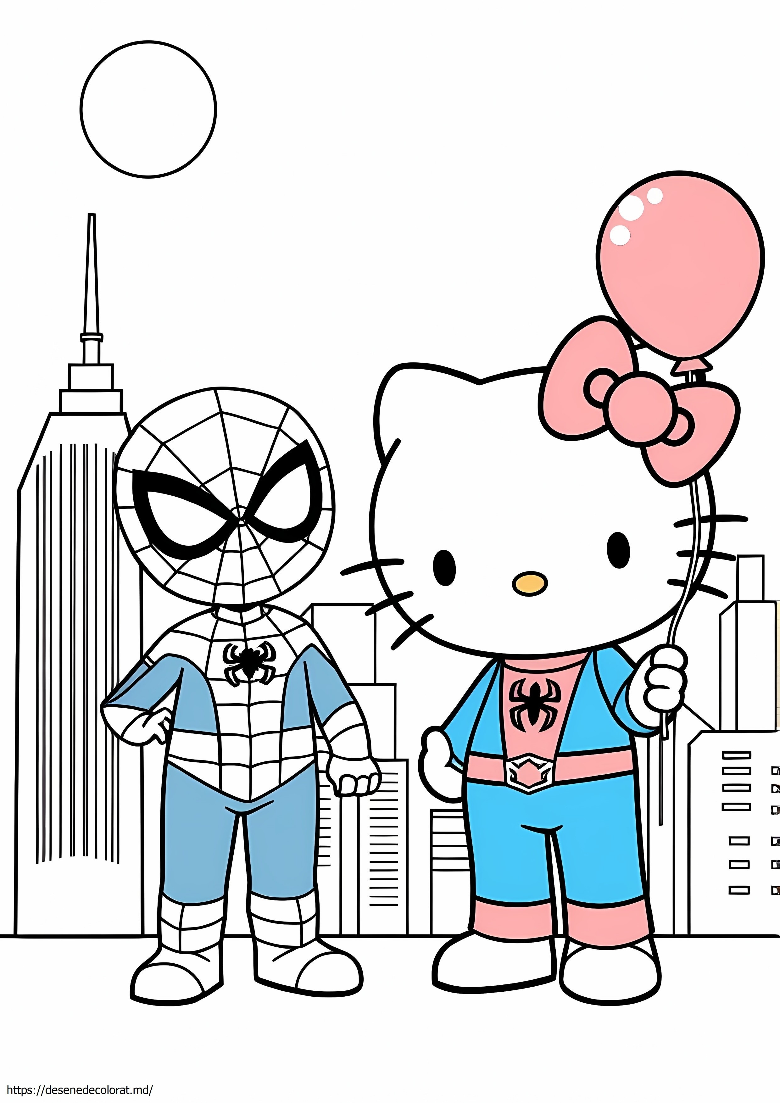 Hello kitty și spiderman împreună