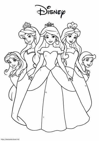 Prințesa disney culoare după număr