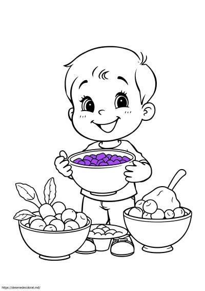 Făcând violet cu mâncare