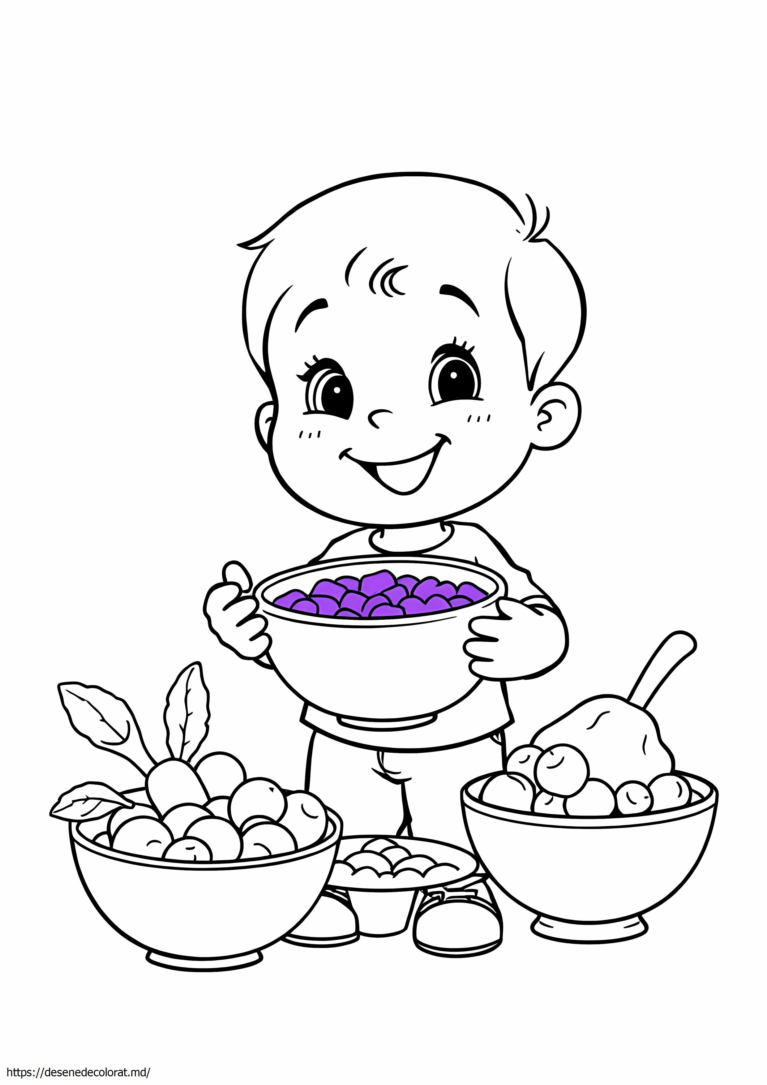 Făcând violet cu mâncare