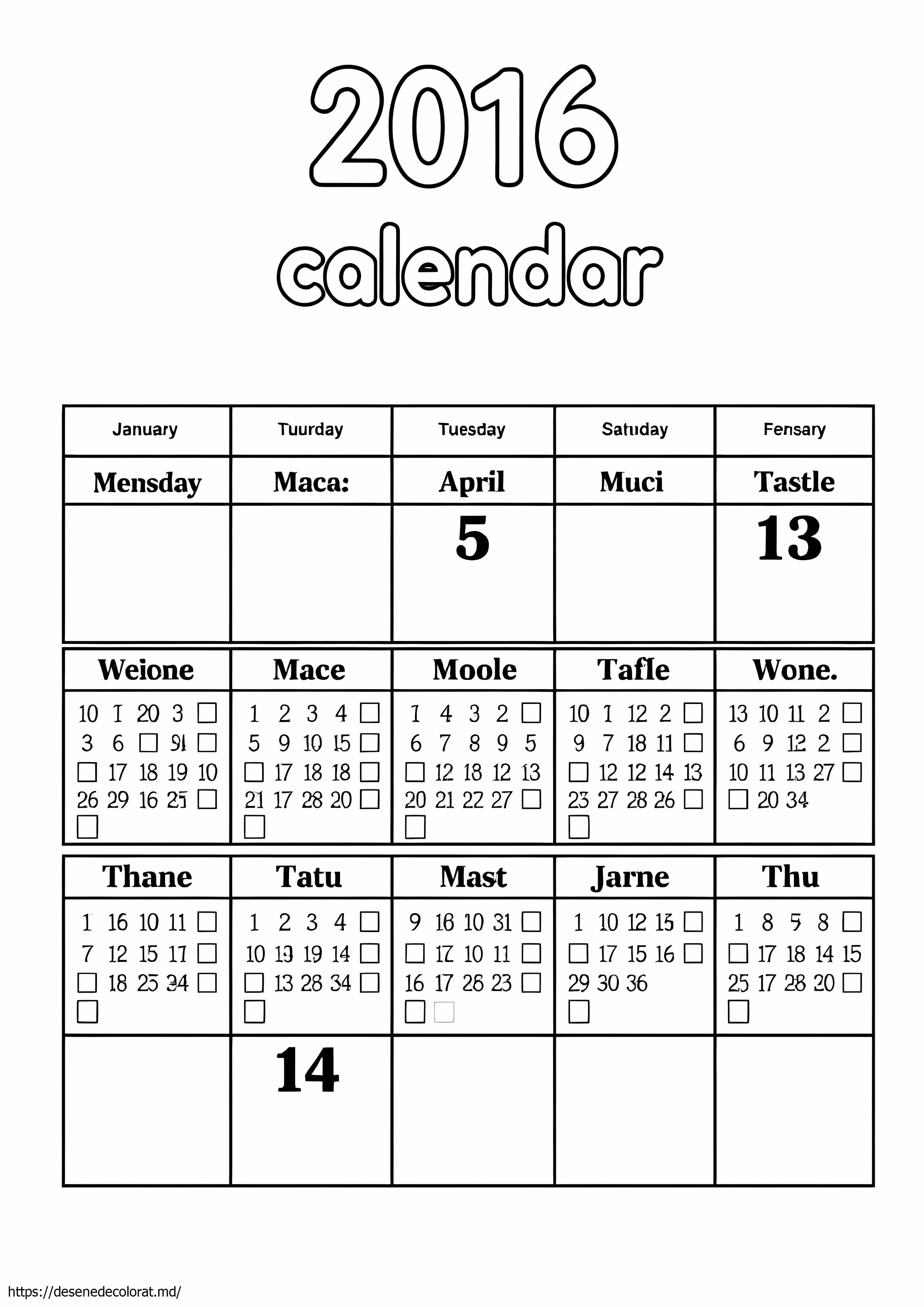 Calendarul 2016