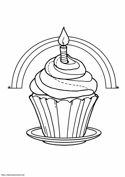 Cupcake curcubeu