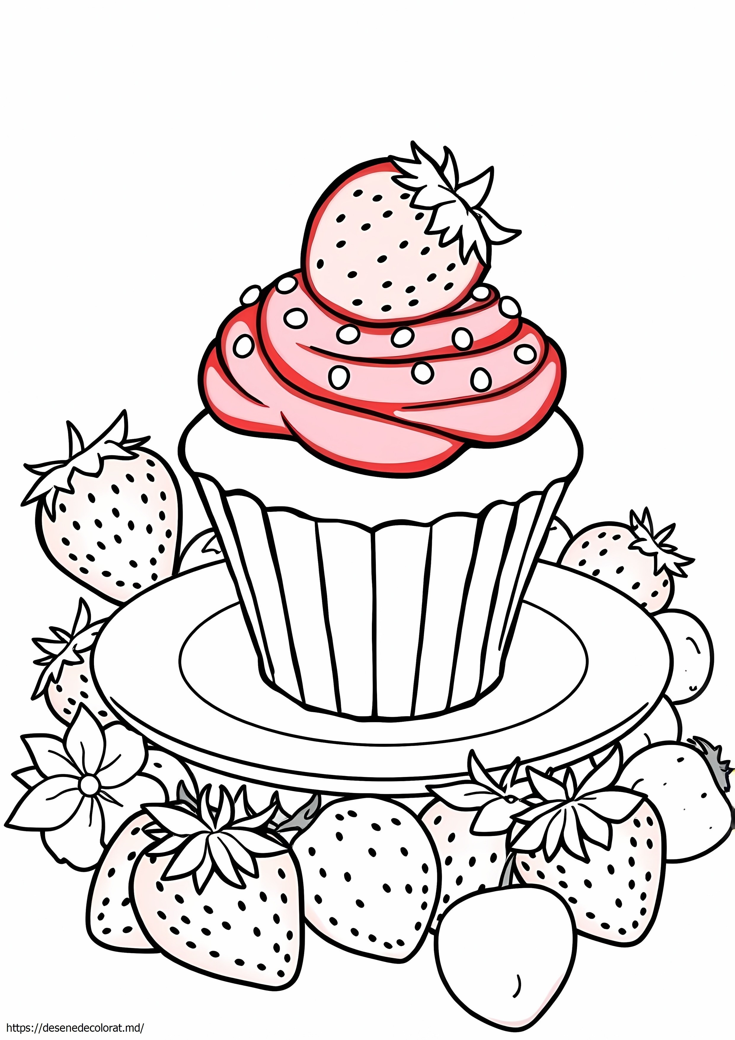 Cupcake cu căpșuni