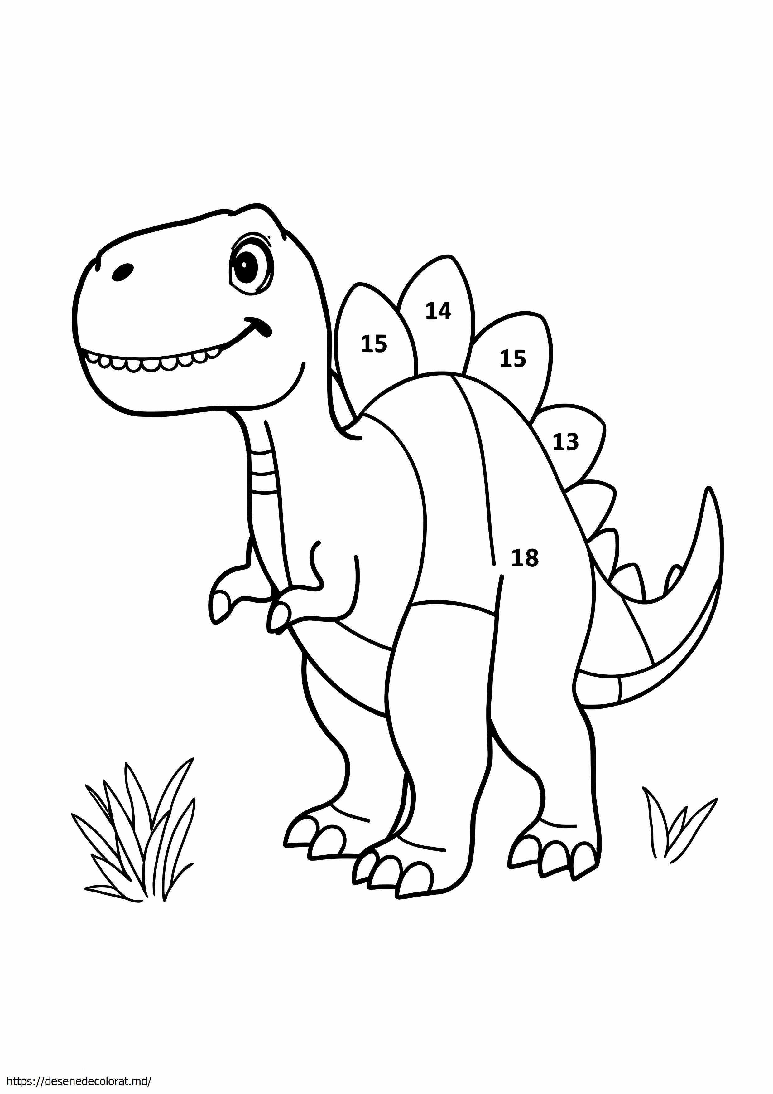 Colorează după număr pagini de dinozauri