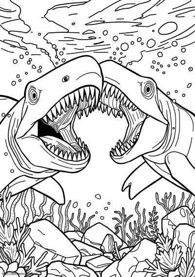 Megalodon vs Mosasaurus Jurassic World