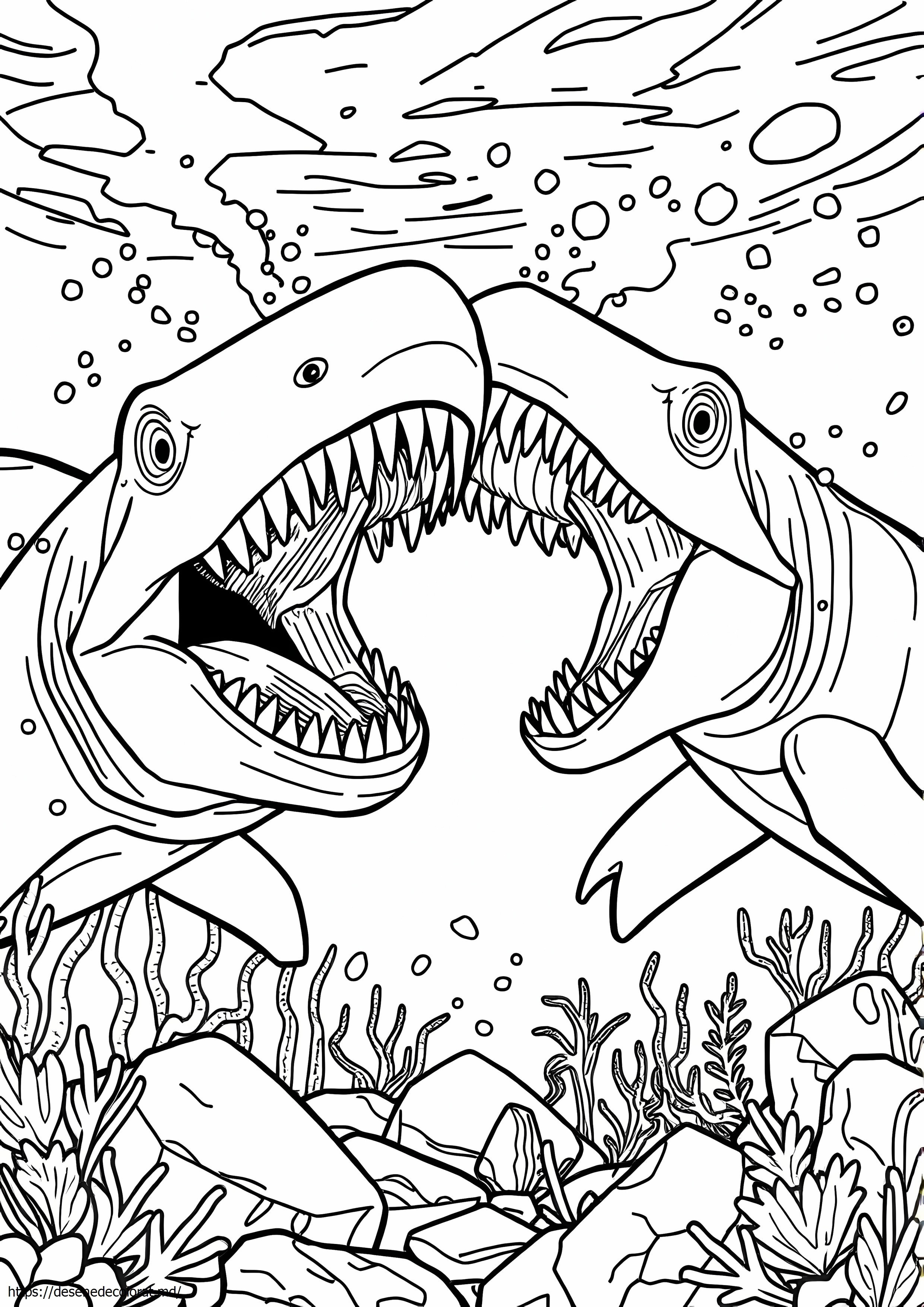 Megalodon vs Mosasaurus Jurassic World
