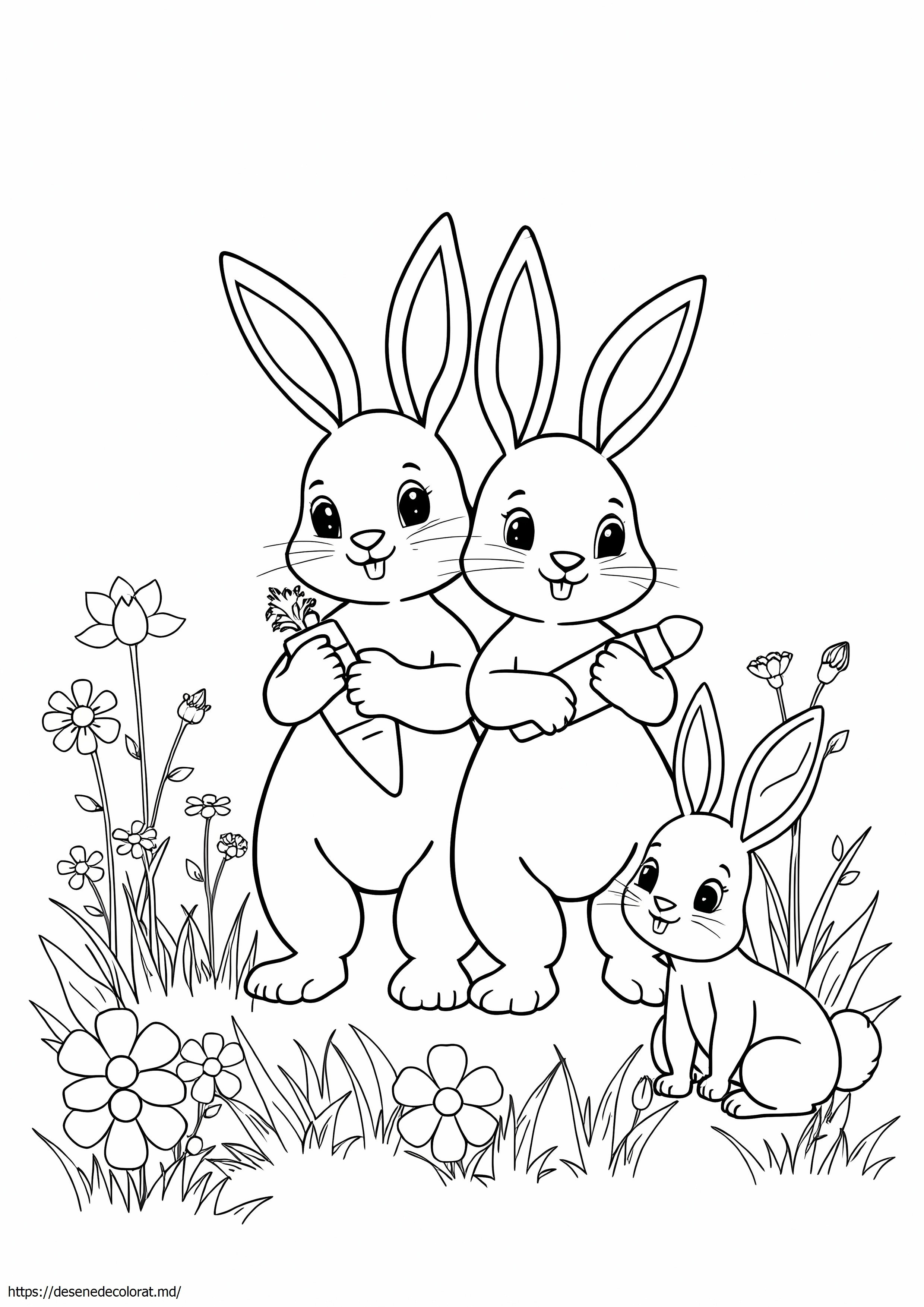 Familie de iepurași