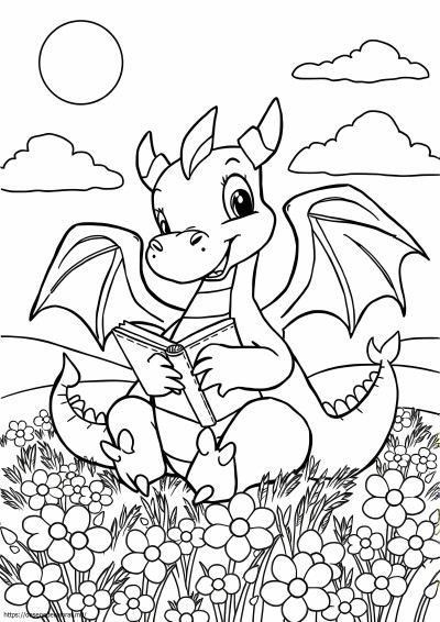Pagini cu dragon de colorat