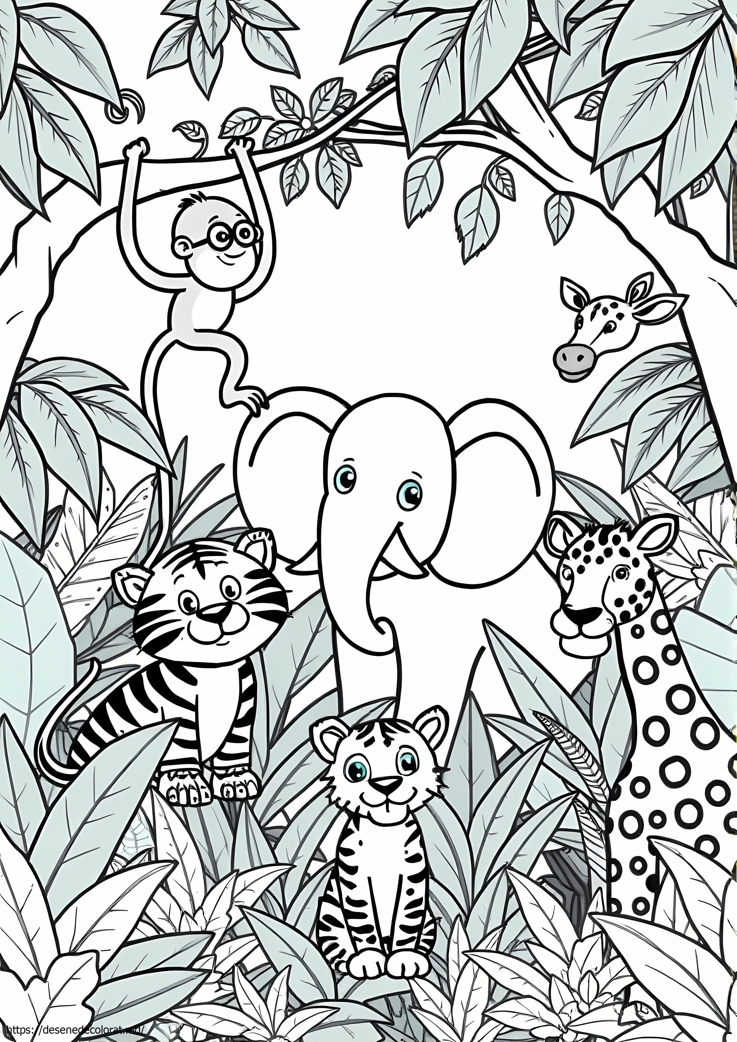 Animale din junglă de desene animate