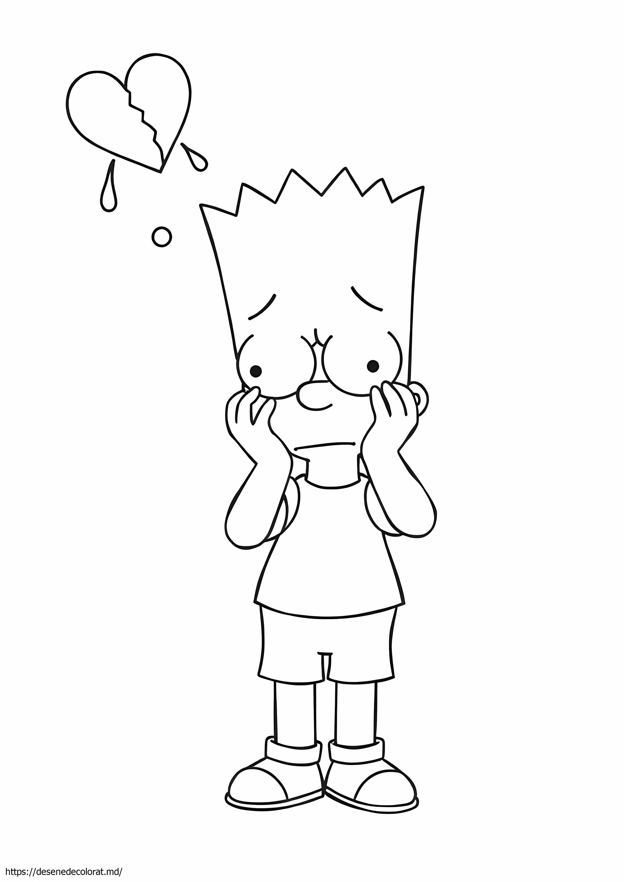 Inima frântă trist Bart Simpson