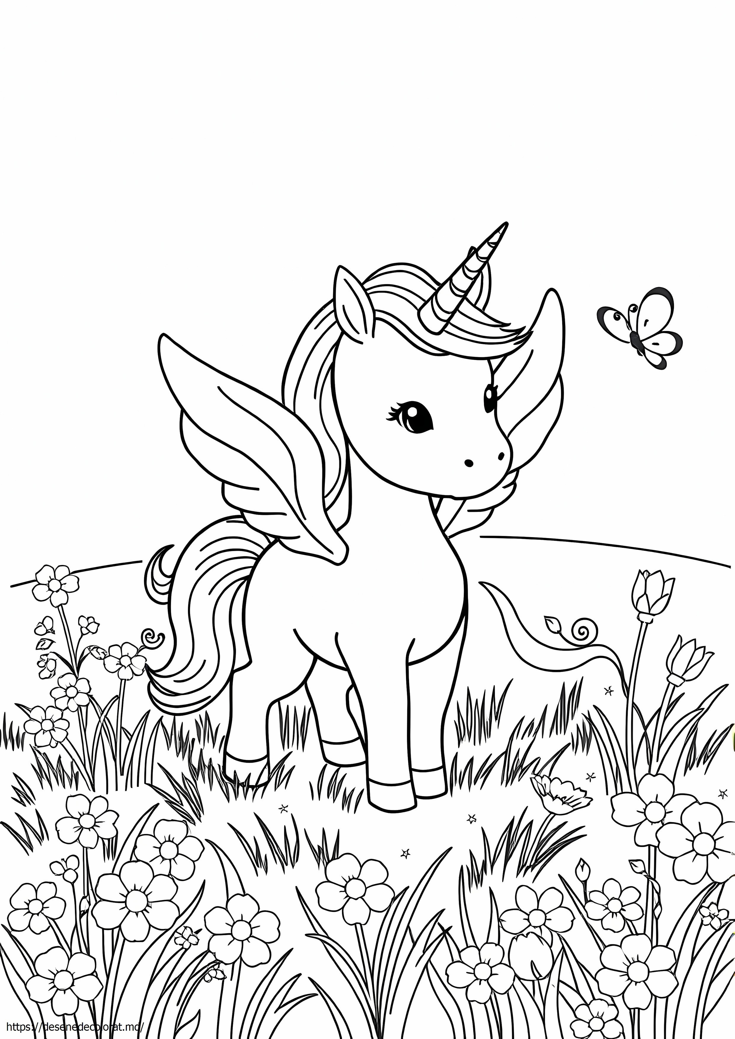 Pui de unicorn cu aripi