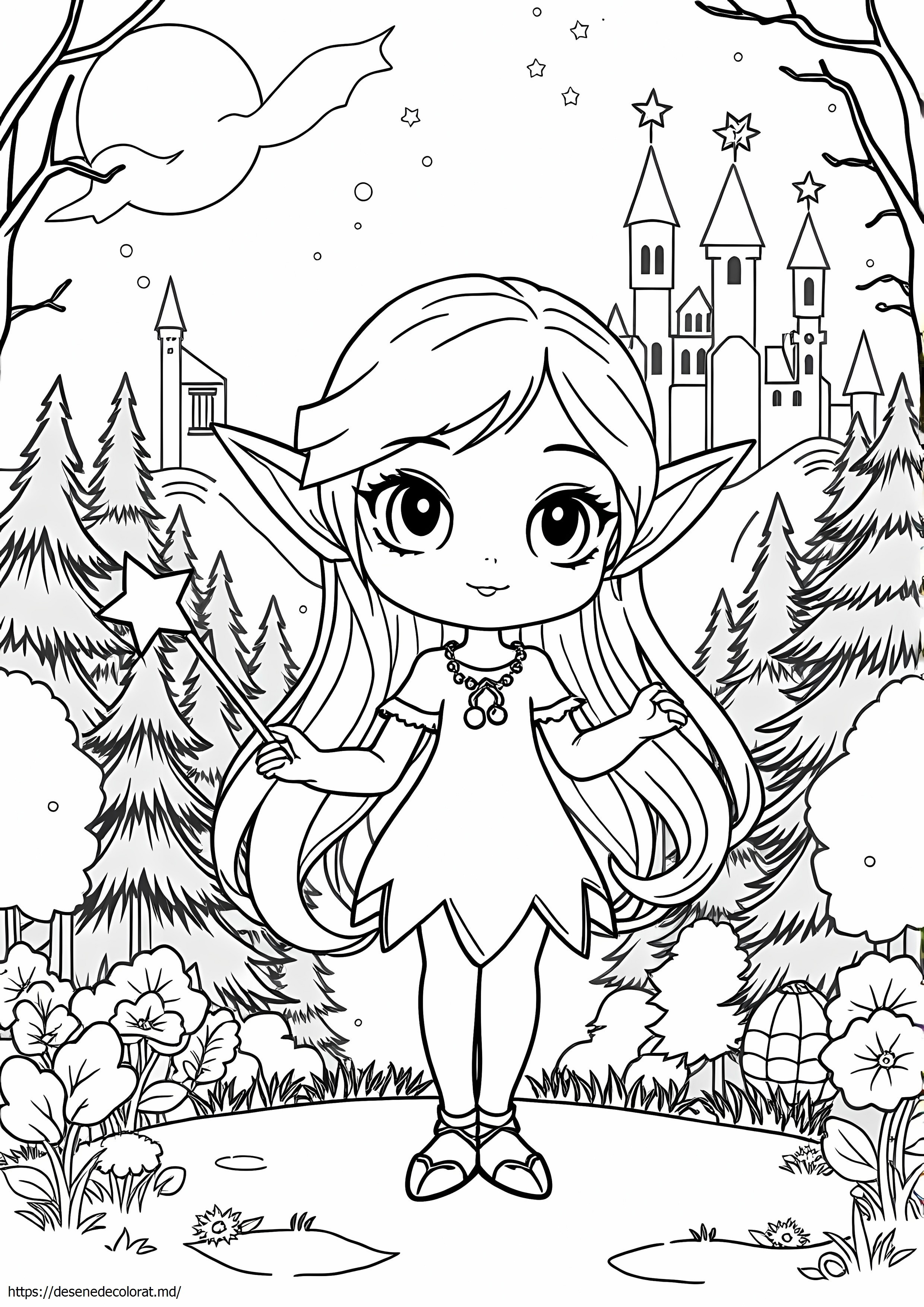 Drăguță fată elf anime