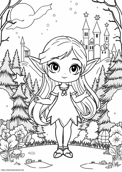 Drăguță fată elf anime