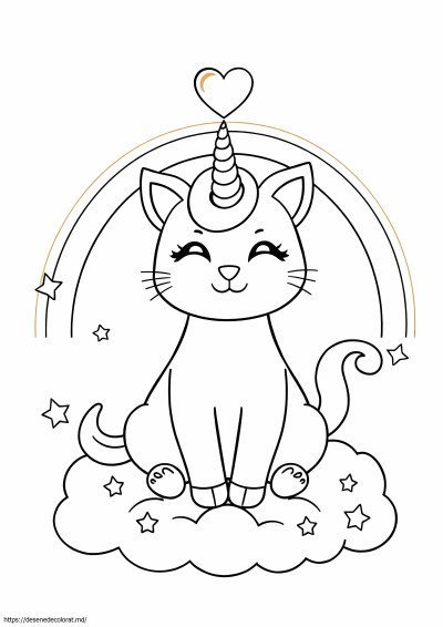 Drăguț pisică unicorn