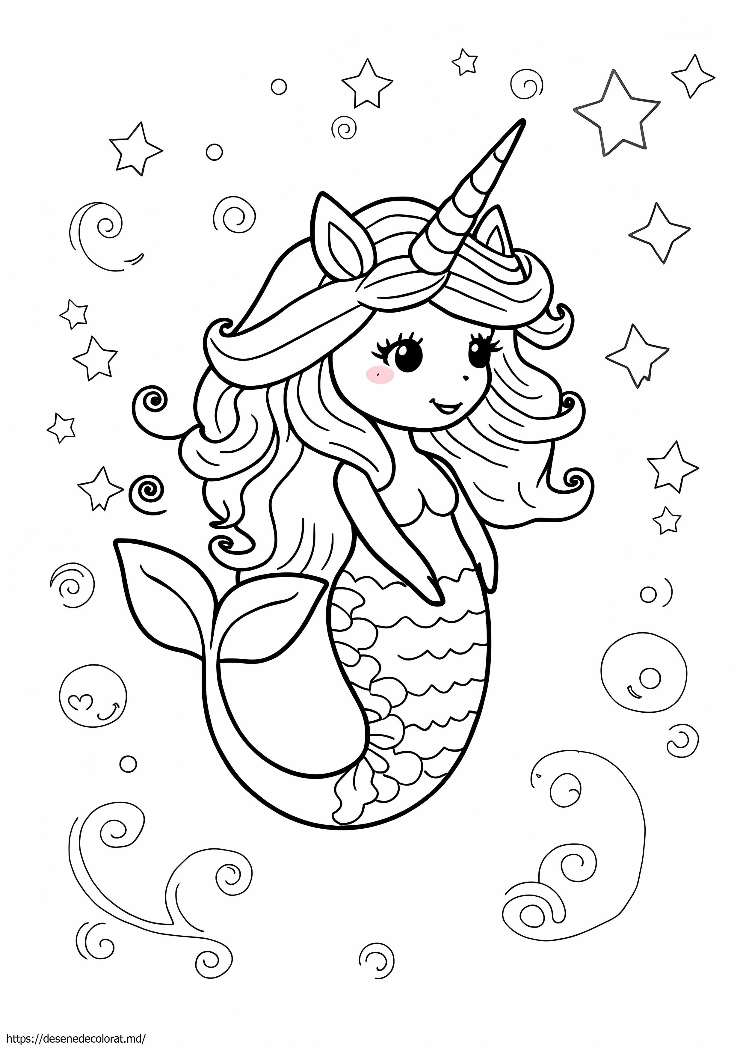 Drăguță sirenă unicorn