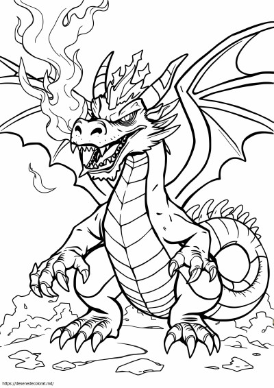 Dragon de foc dragon realist înfricoșător