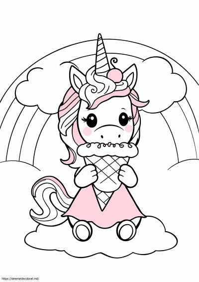 Inghetata de unicorn kawaii