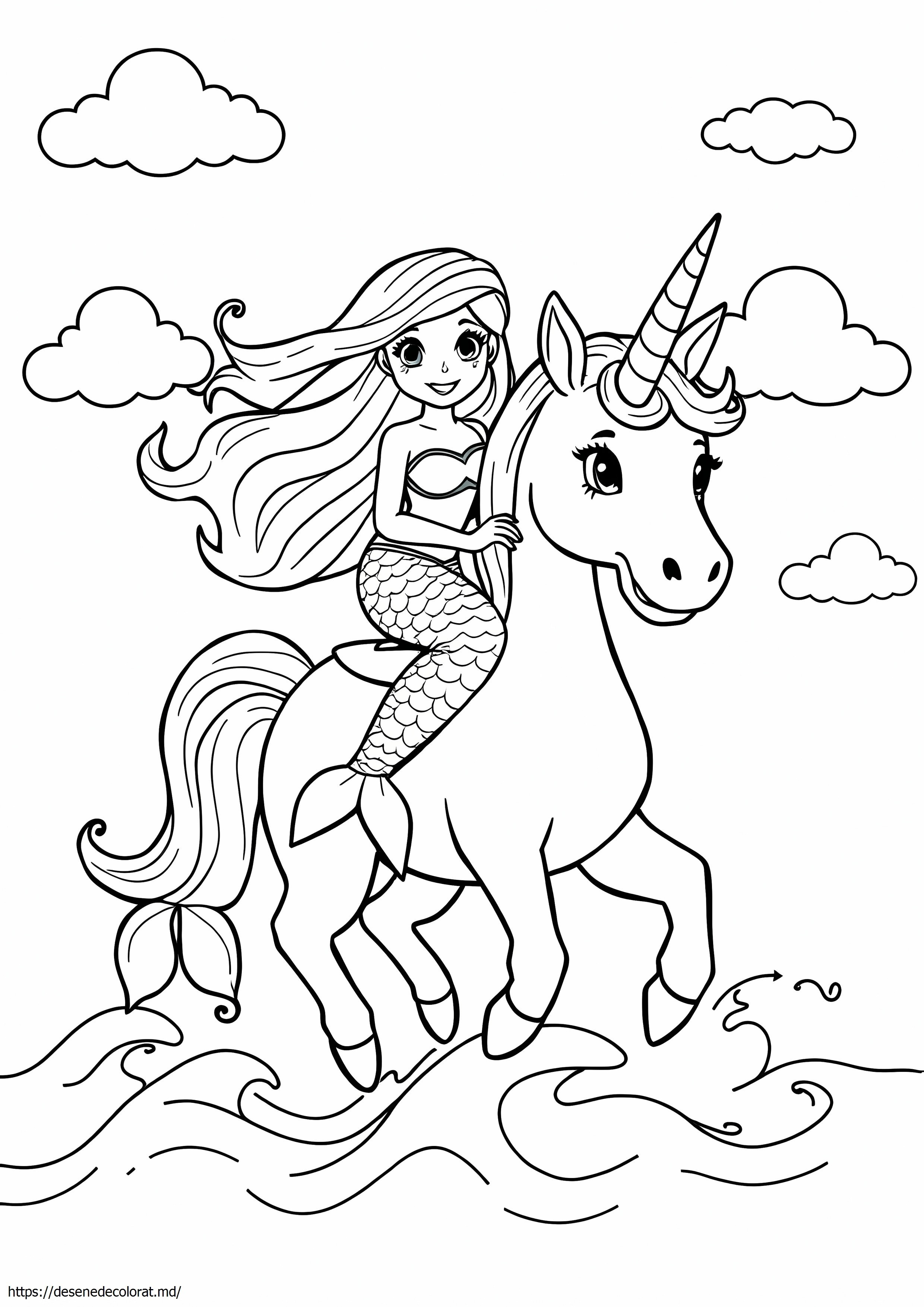 Sirena calare pe un unicorn