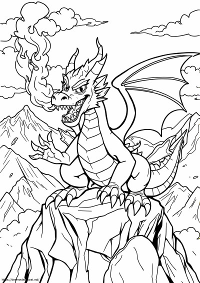 Dragon realist care suflă foc