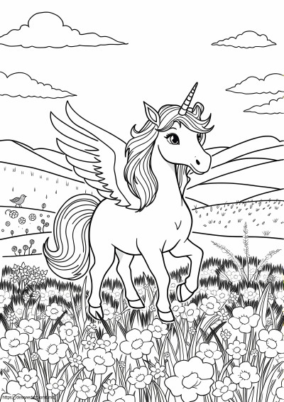 Unicorn înaripat realist