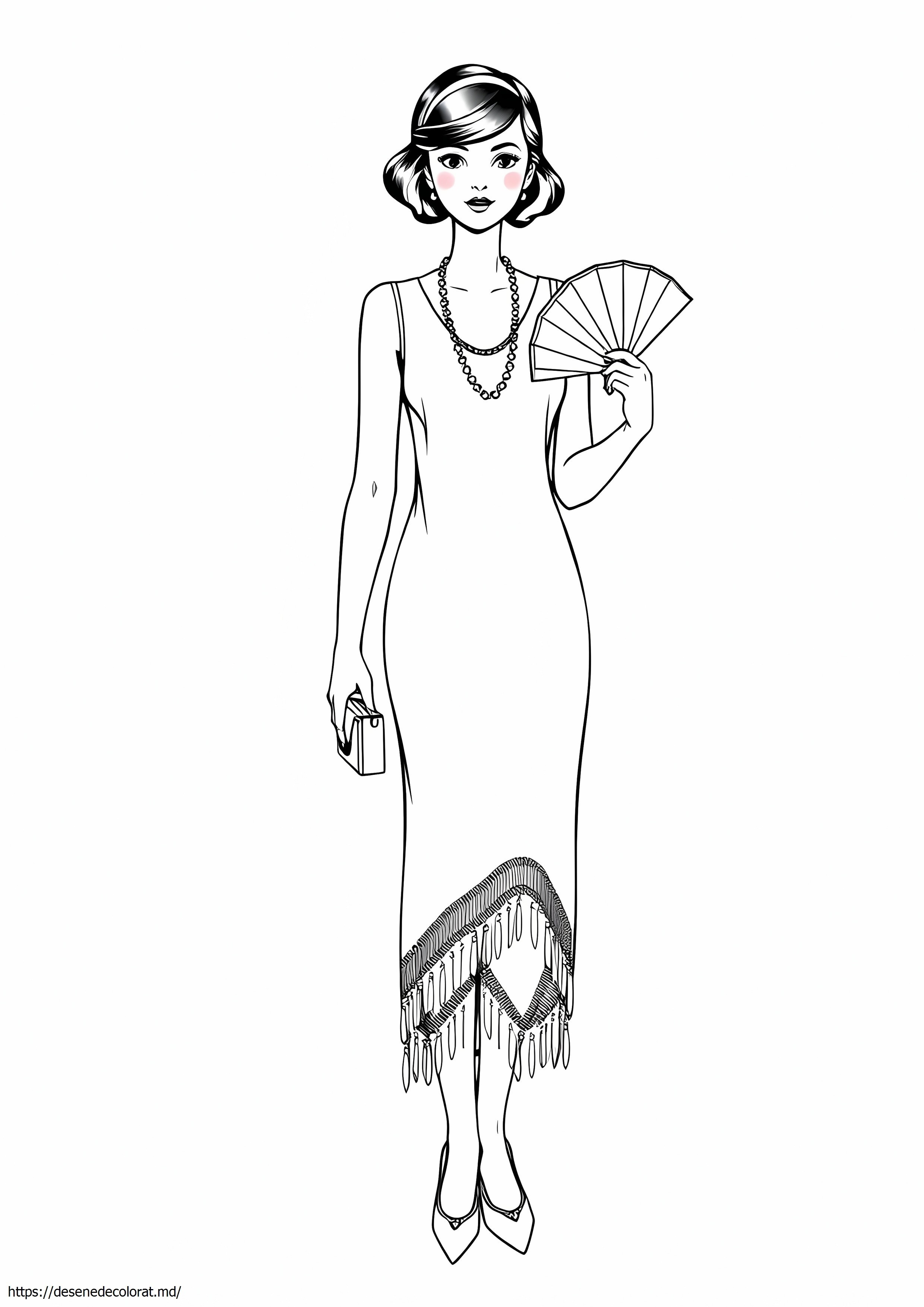 Pagini color rochie din 1920