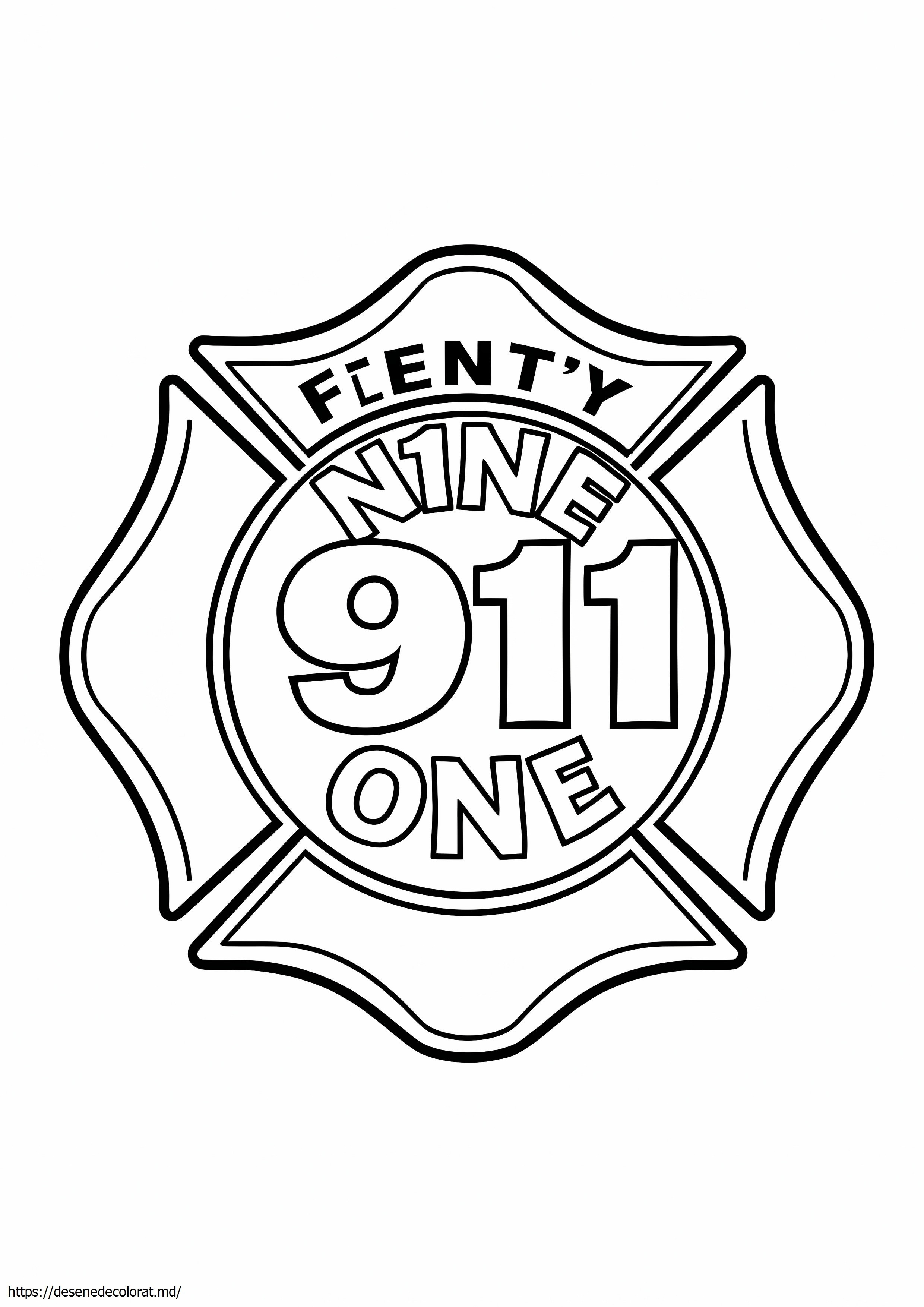Pagina color alb-negru cu logo 911 fdny
