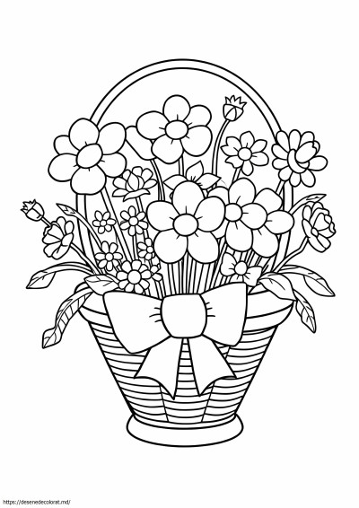 Coș cu flori