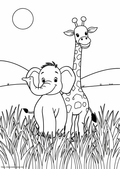 Elefant și girafă