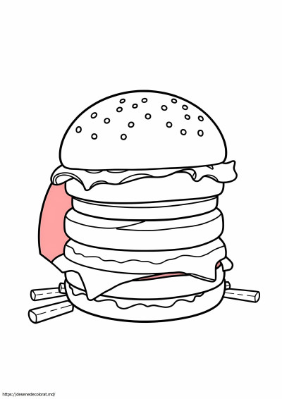 Hamburger și cartofi prăjiți