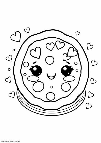 Pizza drăguță kawaii