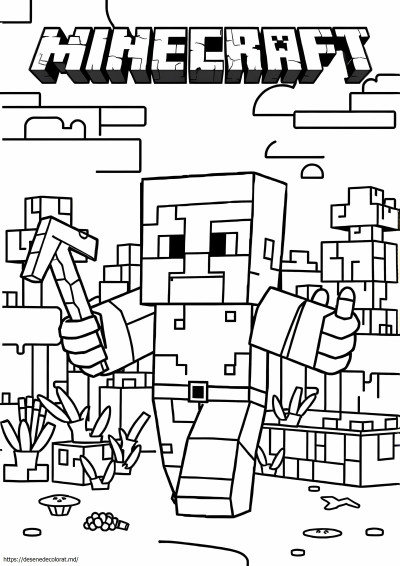 Colorează după număr minecraft