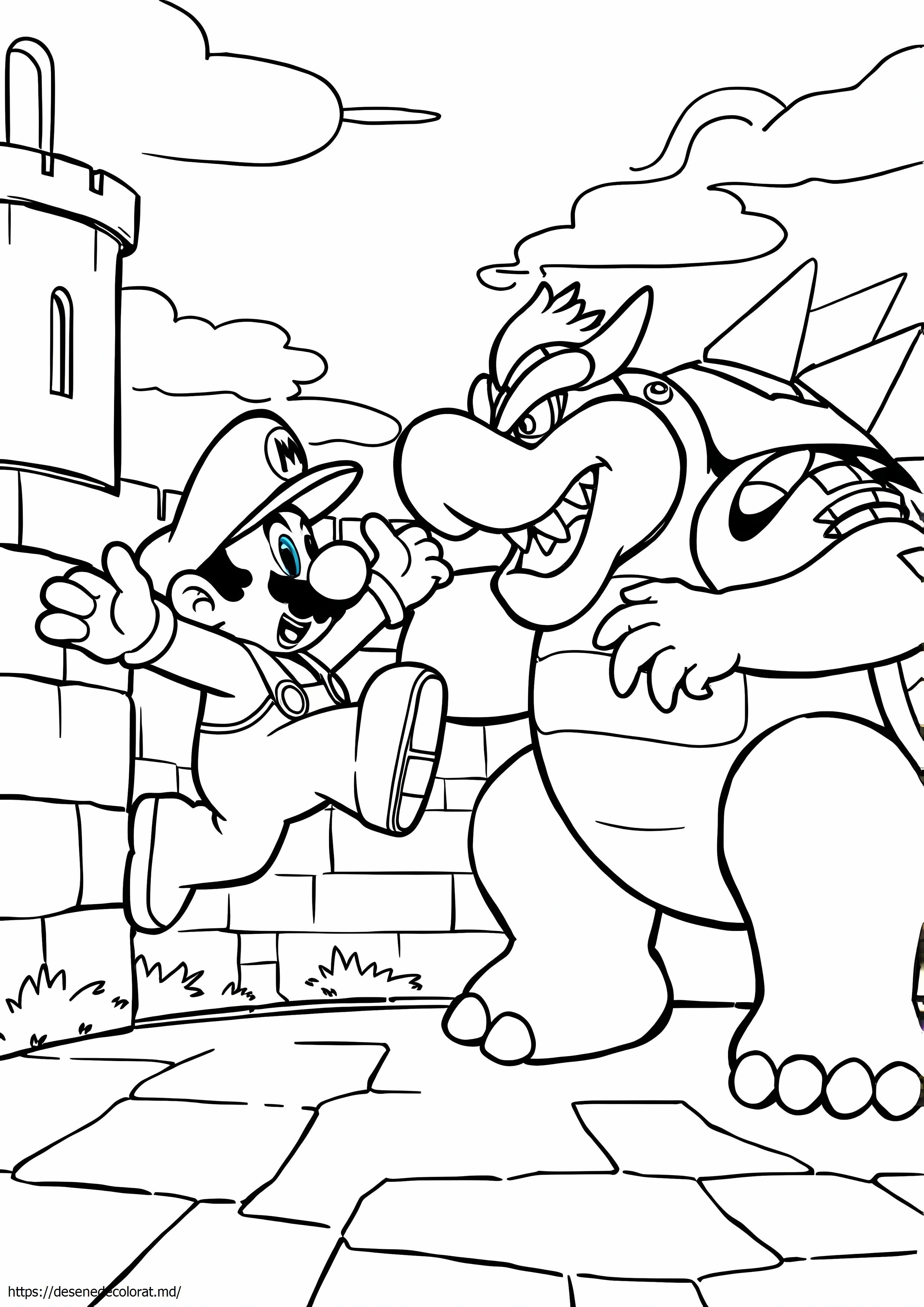Mario luptă cu bowser