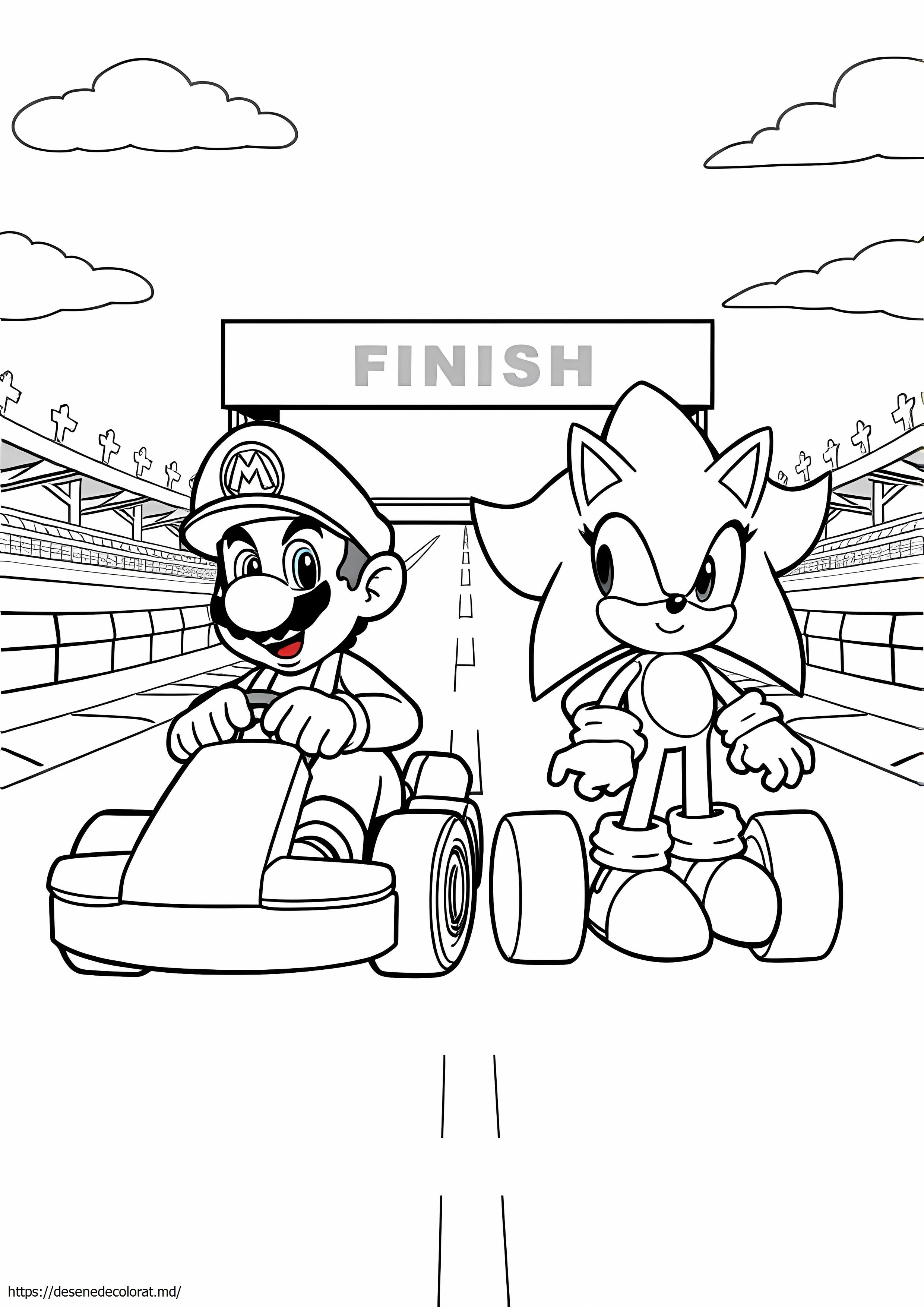 Mario kart mario si sonic