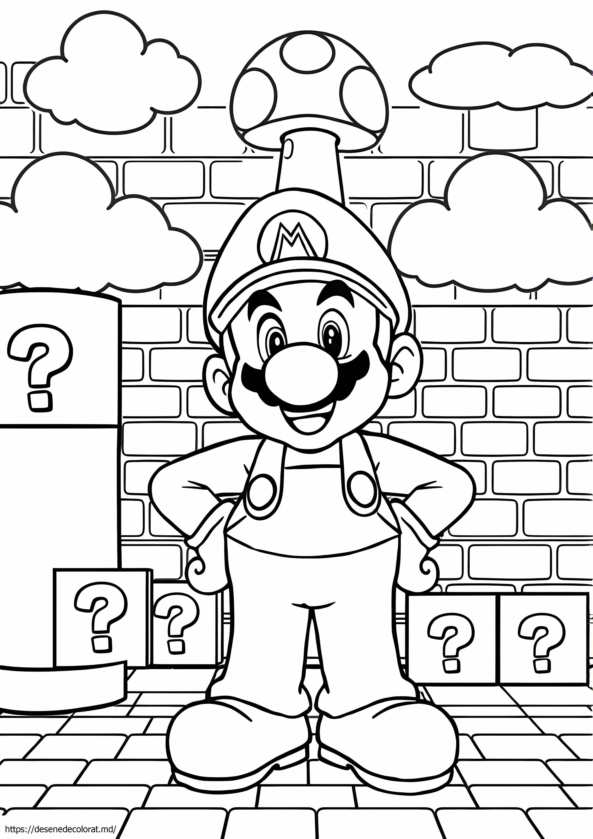 Pagini mario de colorat