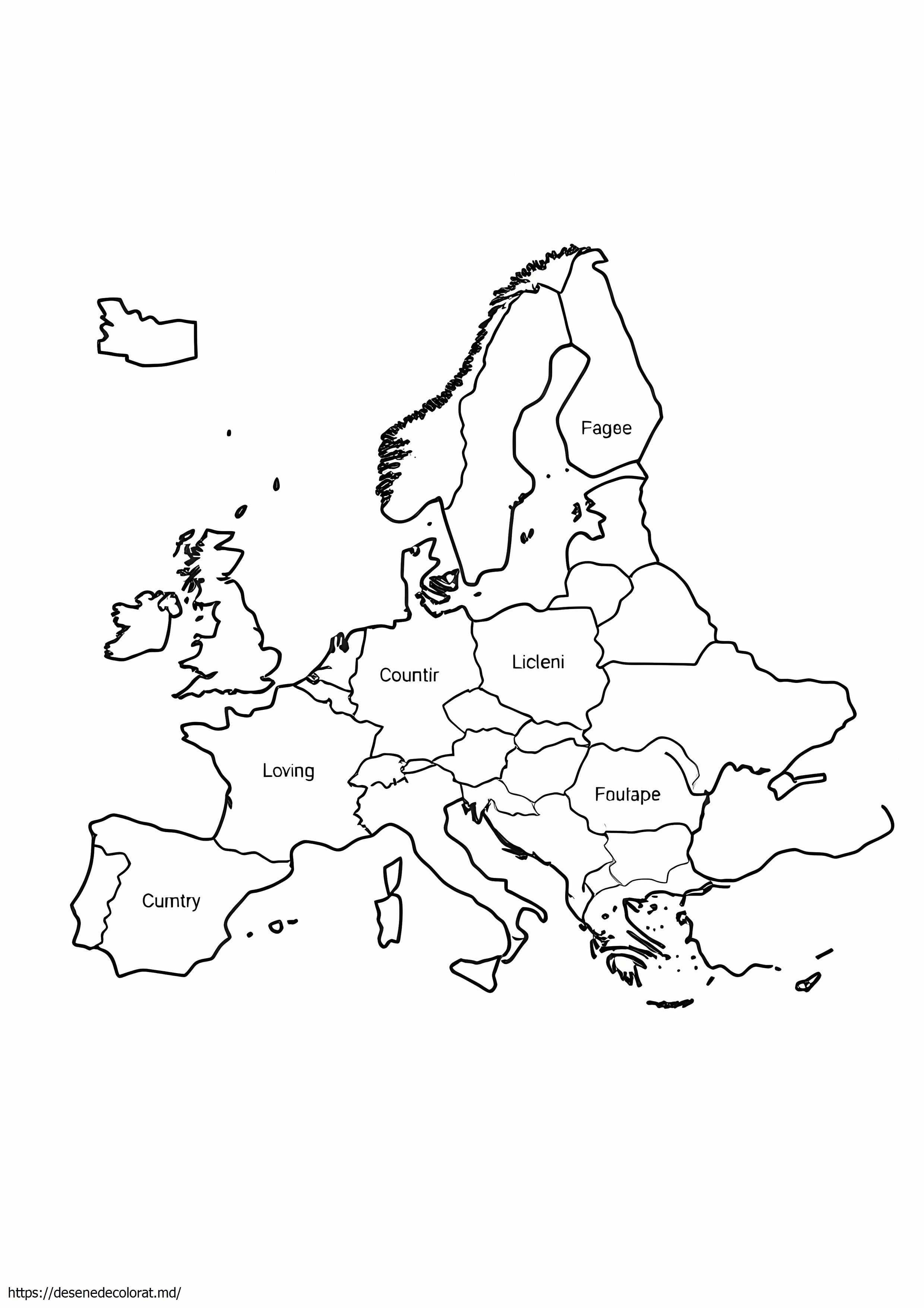 Etichetată harta Europei