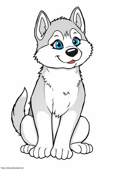 Cățeluș husky realist