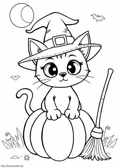 Pisica neagra de Halloween