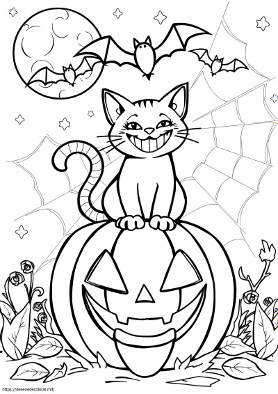 Pagini de halloween de colorat pentru