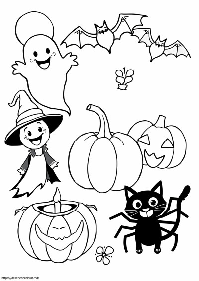 Pagini de halloween de colorat